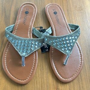Silver Embellished Sandals